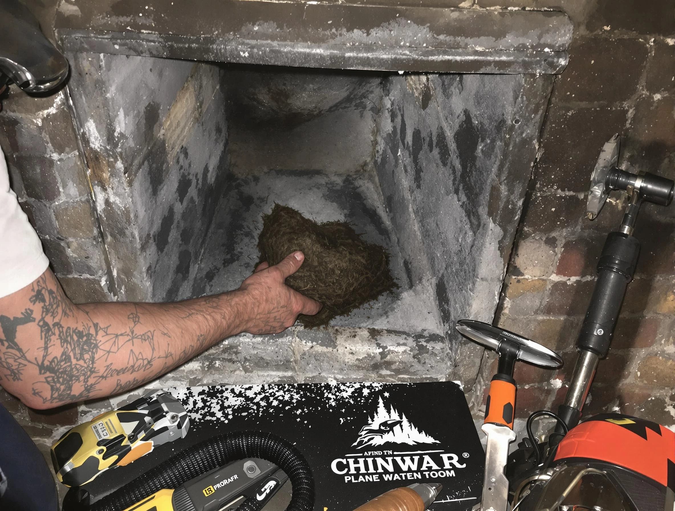 Thornton Chimney Sweep safely removing debris and screening chimney in Thornton, CO