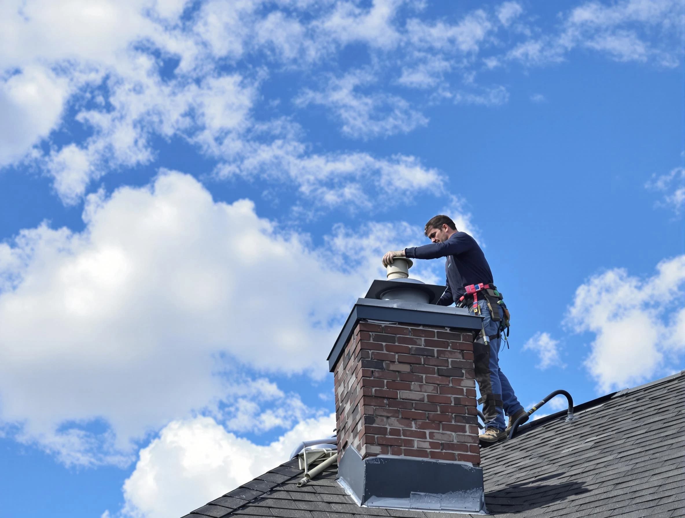 Thornton Chimney Sweep installing a sturdy chimney cap in Thornton, CO