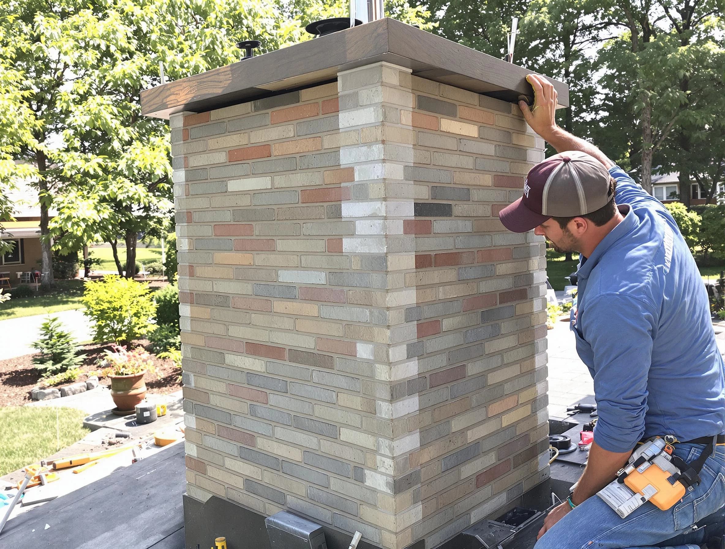 Thornton Chimney Sweep completing a modern chimney remodel in Thornton, CO