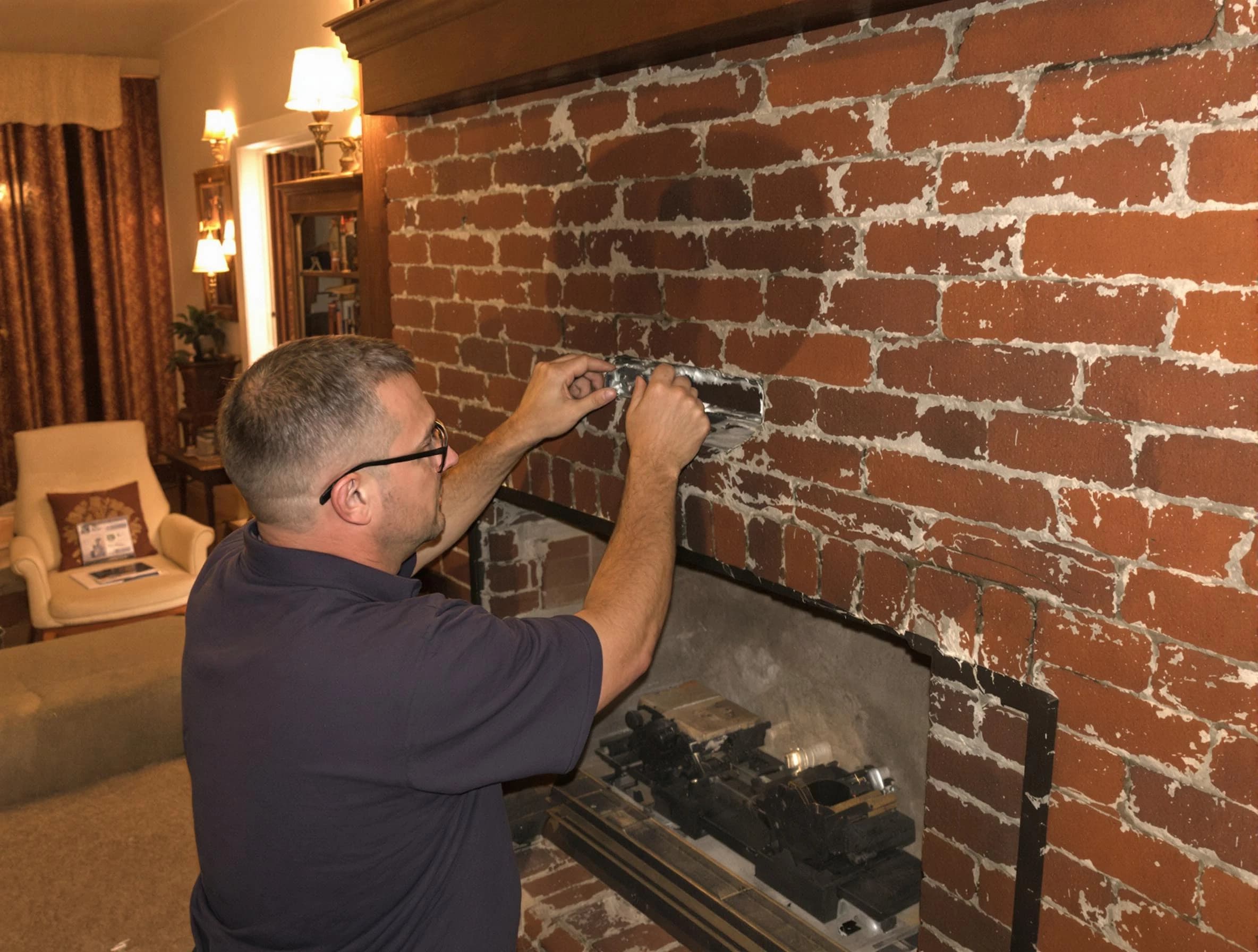Thornton Chimney Sweep expert fixing a fireplace in Thornton, CO