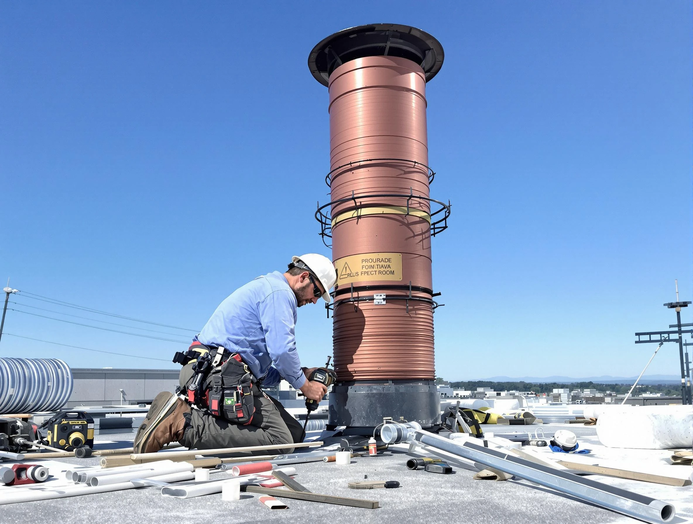 Installed chimney liner by Thornton Chimney Sweep in Thornton, CO