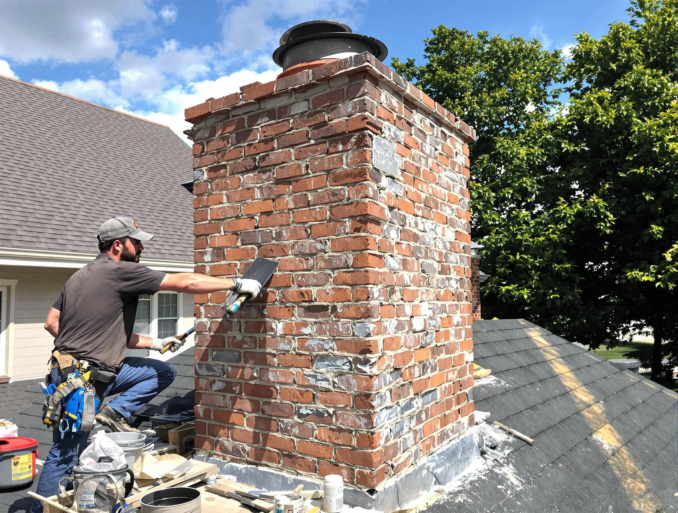 Completed chimney rebuild by Thornton Chimney Sweep in Thornton, CO