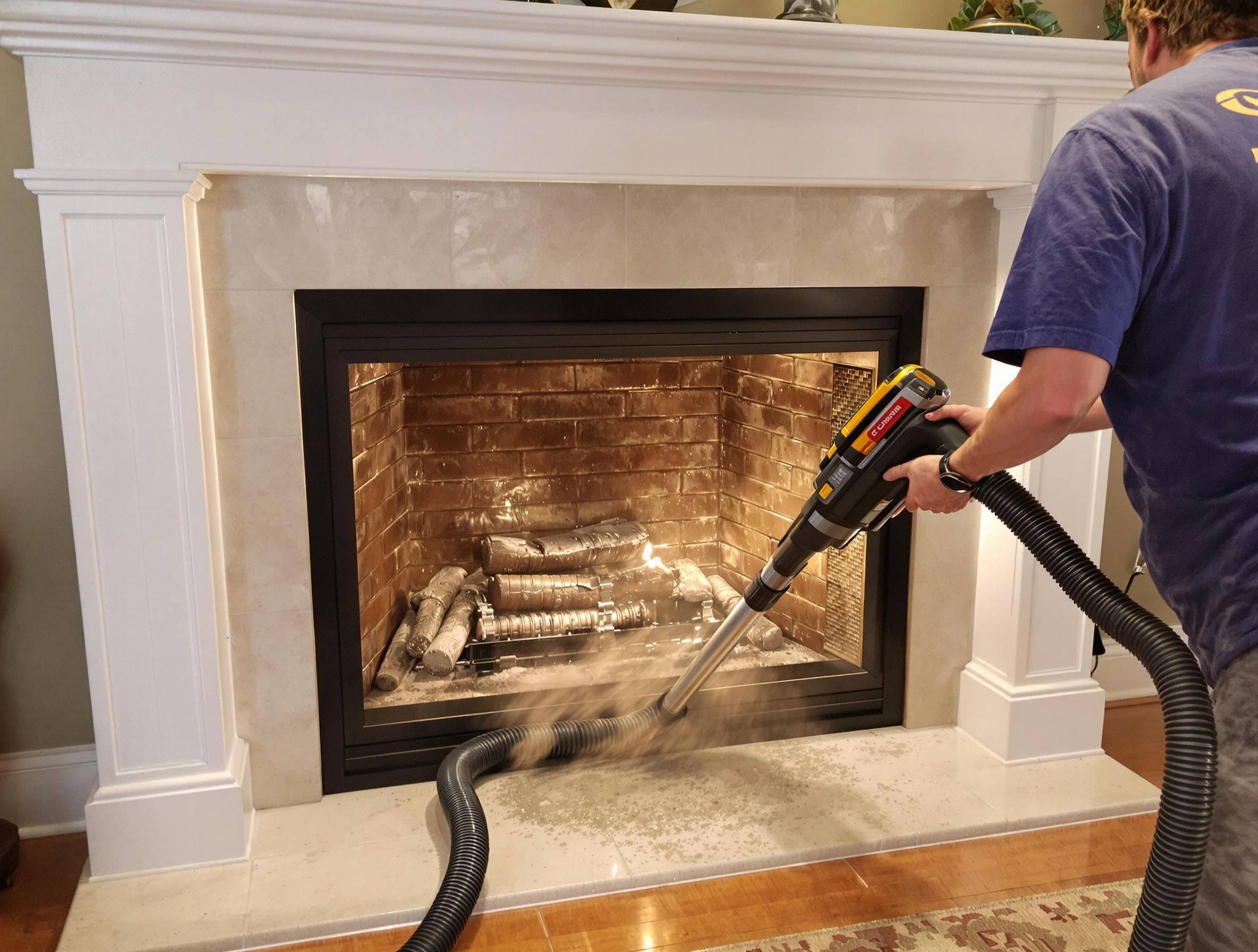Fireplace cleaning performed by Thornton Chimney Sweep in Thornton, CO