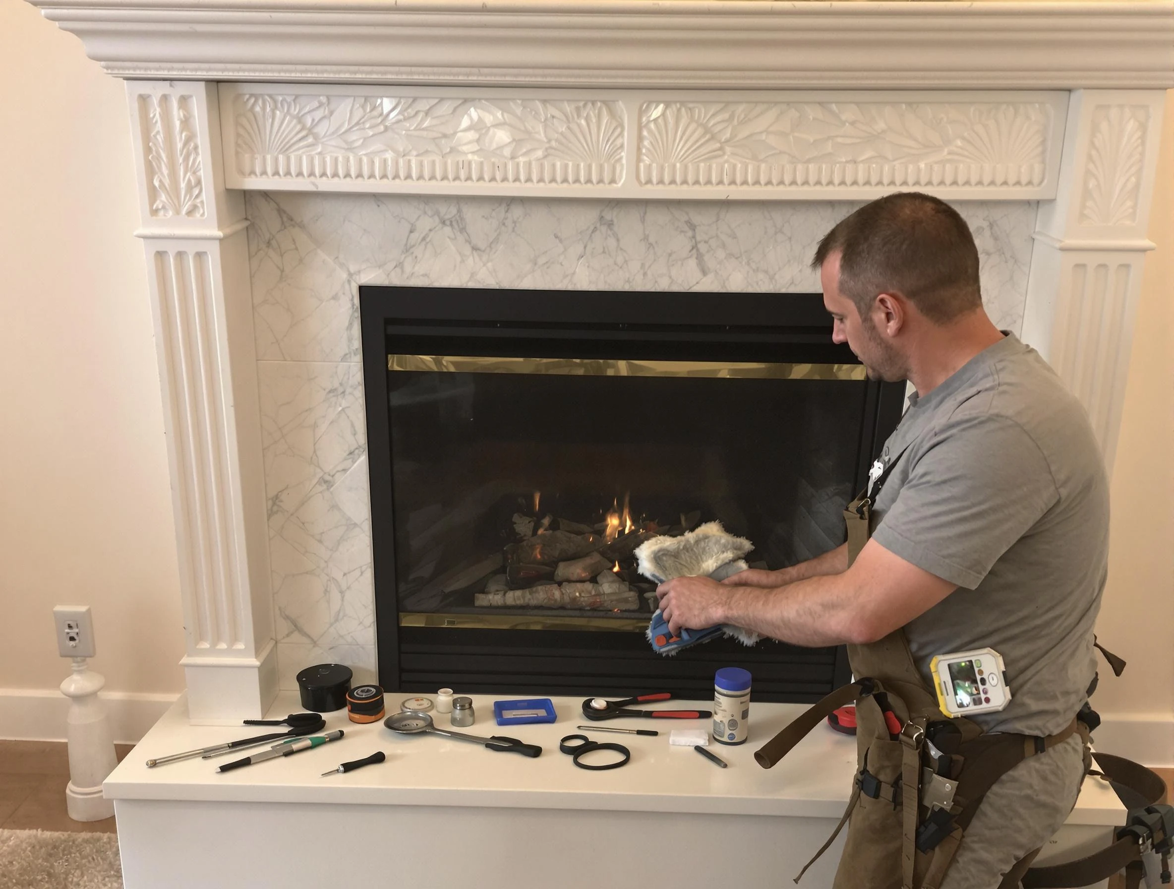 Thornton Chimney Sweep performing fireplace maintenance in Thornton, CO